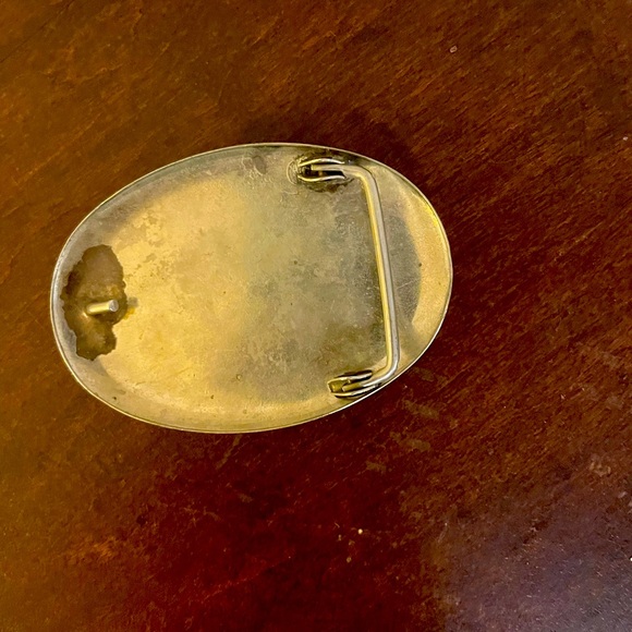 Vintage silver and turquoise belt buckle/sold - Picture 2 of 4